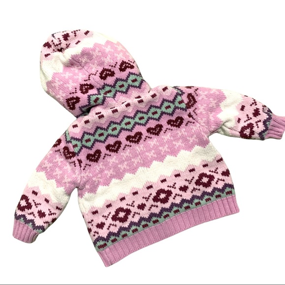 George Knitted Lined Hooded Sweater Jacket with Toggle Button Pocket Baby 3 Mth - Picture 3 of 4